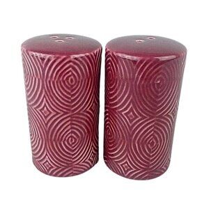 Threshold Majestic Pink Stoneware Salt & Pepper Shakers Geometric Design 3" Tall